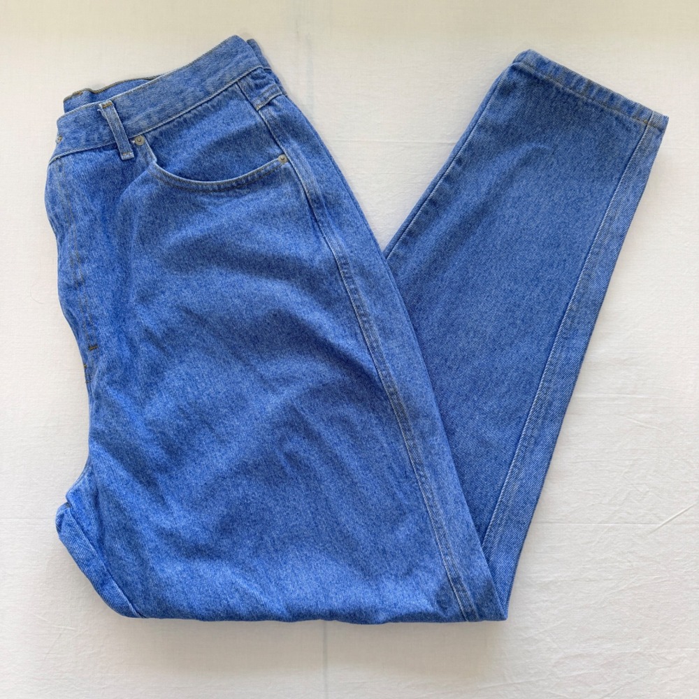 Vintage 90s L.A. Blues Womens 22 High Rise Mom Jeans Tapered Blue Denim Mexico